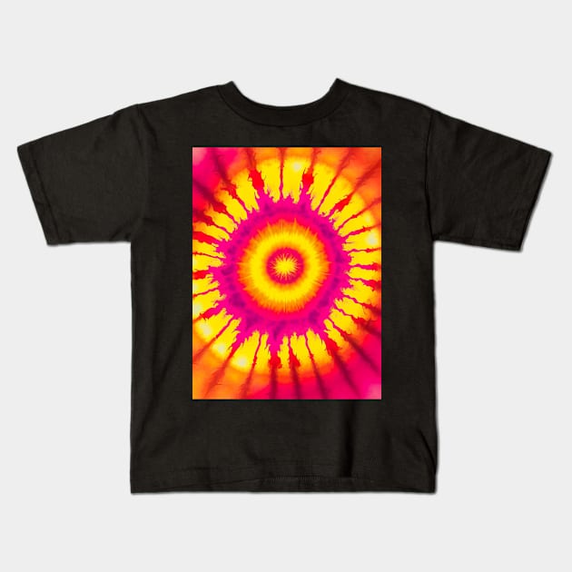 My Lucky Batik Tie Dye No. 1 on a Dark Background Kids T-Shirt by Puff Sumo